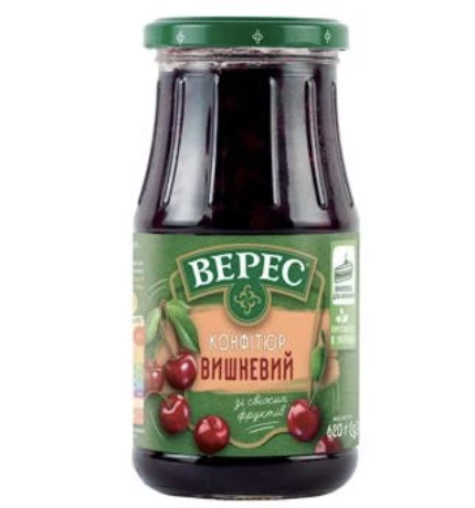 Sour Cherry Confiture, 620 g, Veres