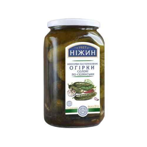 Marinated Cucumbers Nizhyn Style (920 g, Nizhyn)