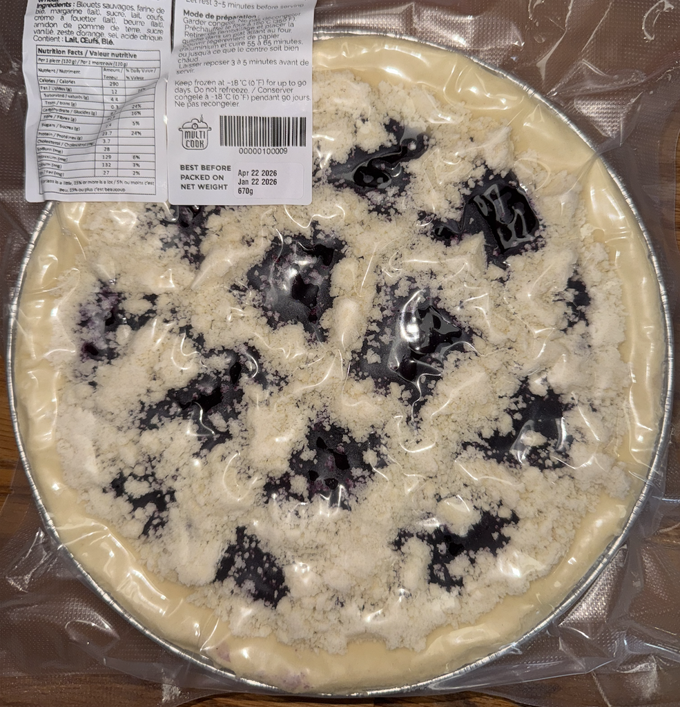 Wild Blueberry Pie (670 g, Frozen)