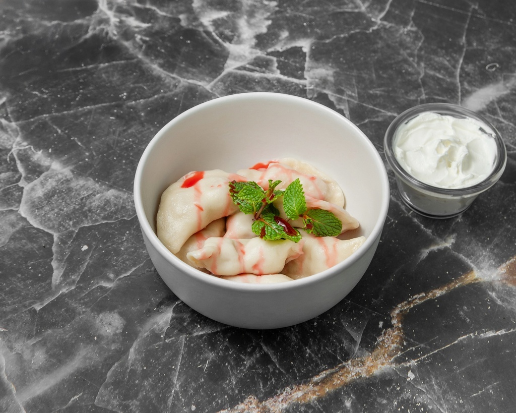 Sour Cherry Pierogies (8 pcs + Dips, Ready-to-Eat)