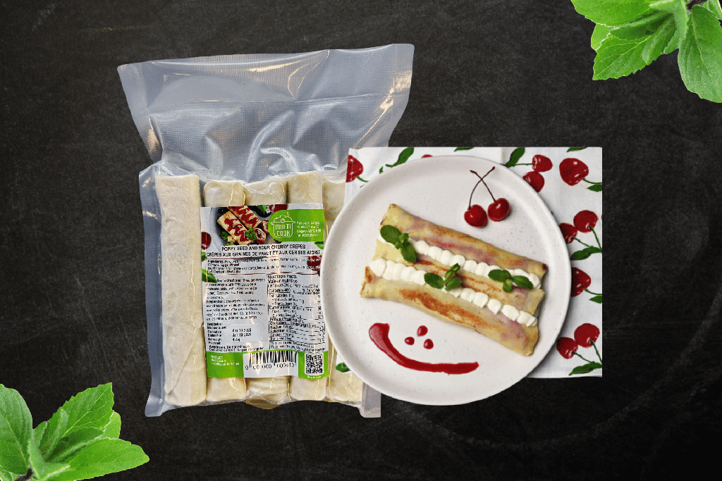 Gluten-Free Poppy Seeds & Sour Cherry Crepes (425 g, Frozen)