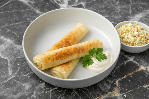 Chicken and Mushroom Crepes (2 pcs + Dips, Ready-to-Eat)